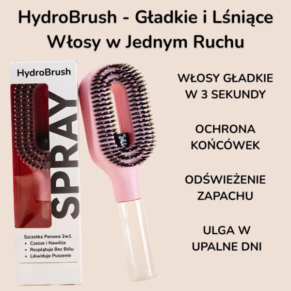 HydroBrush - Bezbolesne Rozczesywanie i Wygładzanie Aktywną Mgiełką